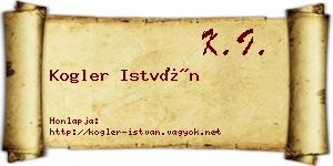 Kogler István névjegykártya