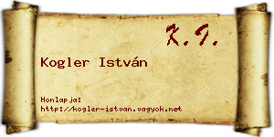 Kogler István névjegykártya